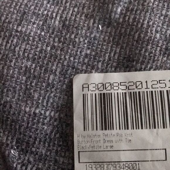 H by Halston Petite Rib Knit Button Front Dress with Tie - Picture 4 of 4